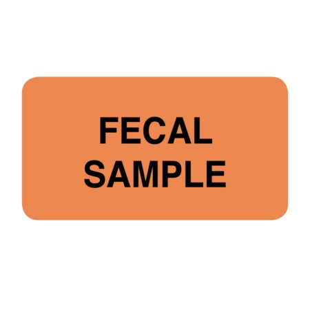 Nevs Label, Fecal Sample 7/8" x 1-5/8" Orange w/Black VW-0054